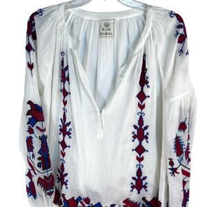 Blue Boheme Indian Cotton Moto Boho One Size Eclectic Whimsical Earthy